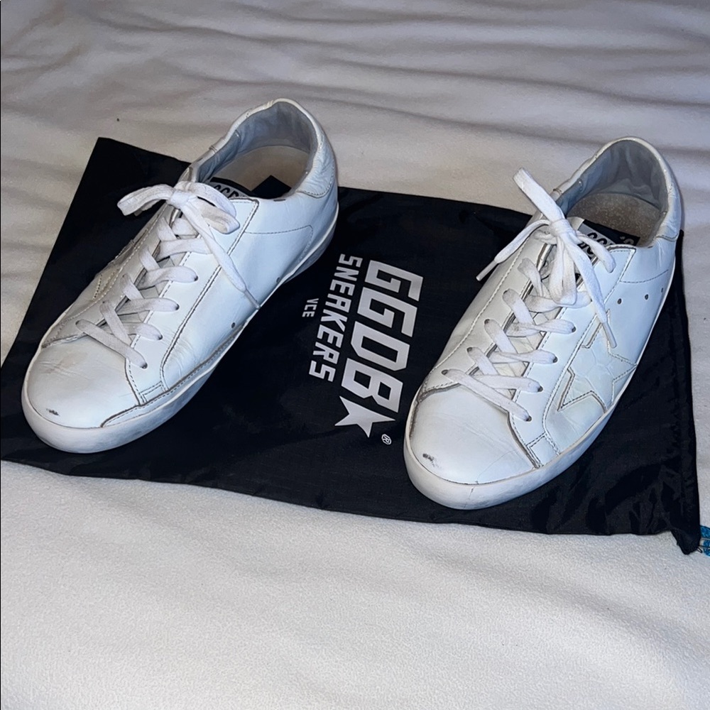 Golden Goose White Leather Sneakers